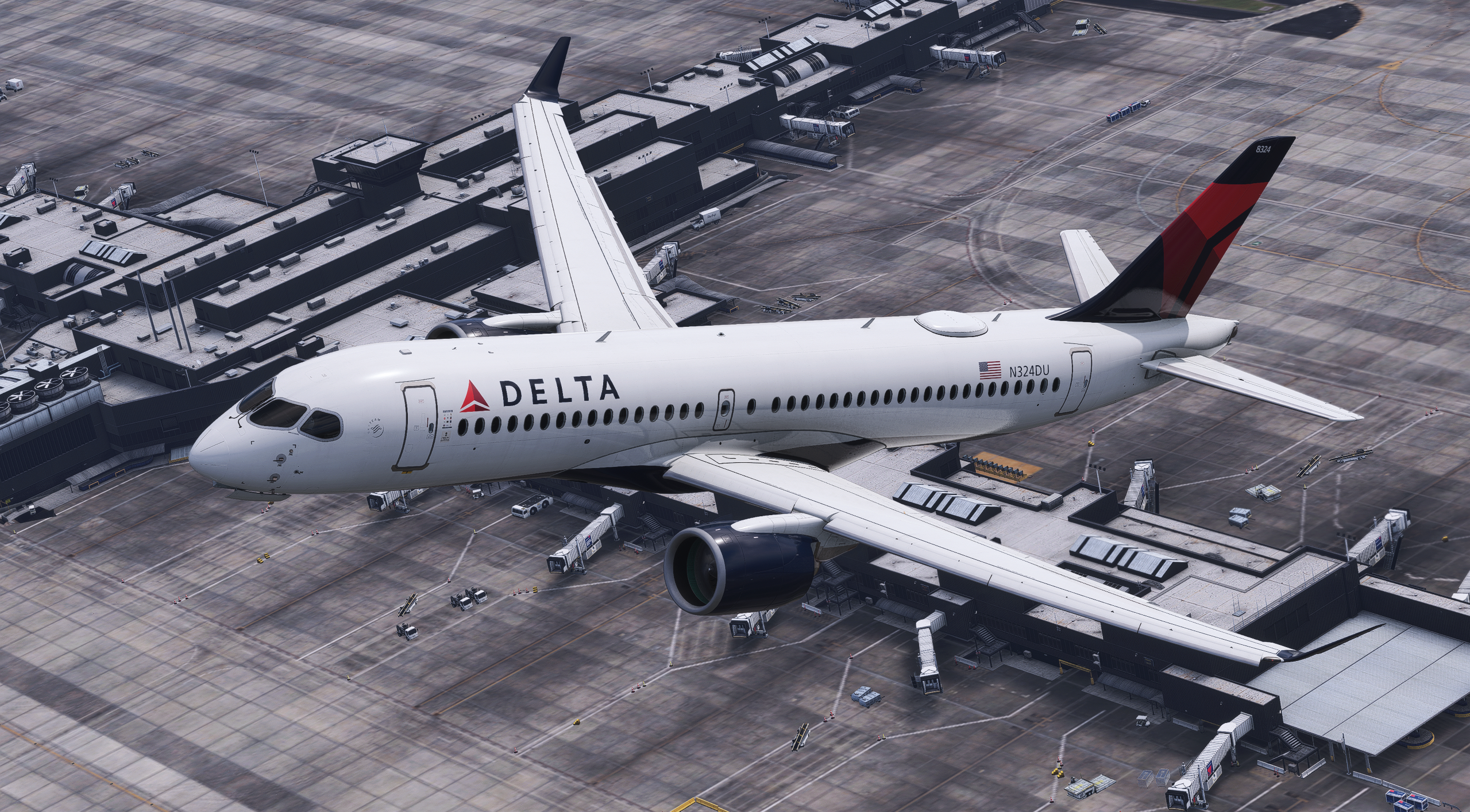 DLVirtual aircraft above an airport