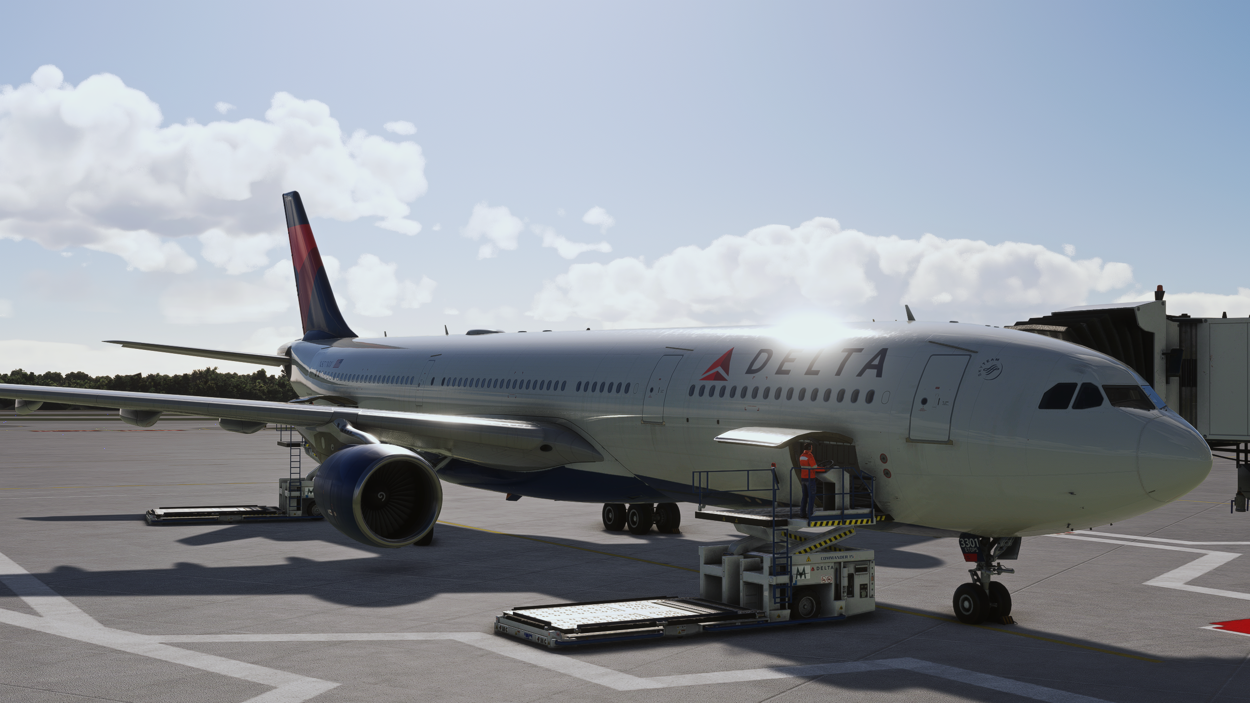 Virtual Delta Airbus A330 at the gate